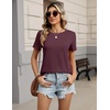Zeagoo Womens Tshirt Short Sleeve Summer Tops Crewneck Casual Basic Tee Shirts Spring Clothes Trendy Outfit(Dark Red)