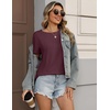Zeagoo Womens Tshirt Short Sleeve Summer Tops Crewneck Casual Basic Tee Shirts Spring Clothes Trendy Outfit(Dark Red)