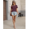 Zeagoo Womens Tshirt Short Sleeve Summer Tops Crewneck Casual Basic Tee Shirts Spring Clothes Trendy Outfit(Dark Red)