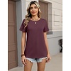 Zeagoo Womens Tshirt Short Sleeve Summer Tops Crewneck Casual Basic Tee Shirts Spring Clothes Trendy Outfit(Dark Red)