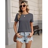 Zeagoo Womens Tshirt Short Sleeve Summer Tops Crewneck Casual Basic Tee Shirts Spring Clothes Trendy Outfit(Grey)