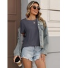 Zeagoo Womens Tshirt Short Sleeve Summer Tops Crewneck Casual Basic Tee Shirts Spring Clothes Trendy Outfit(Grey)