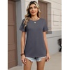 Zeagoo Womens Tshirt Short Sleeve Summer Tops Crewneck Casual Basic Tee Shirts Spring Clothes Trendy Outfit(Grey)