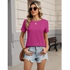 Zeagoo Womens Tshirt Short Sleeve Summer Tops Crewneck Casual Basic Tee Shirts Spring Clothes Trendy Outfit(Hot Pink)