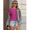 Zeagoo Womens Tshirt Short Sleeve Summer Tops Crewneck Casual Basic Tee Shirts Spring Clothes Trendy Outfit(Hot Pink)