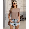 Zeagoo Womens Tshirt Short Sleeve Summer Tops Crewneck Casual Basic Tee Shirts Spring Clothes Trendy Outfit(Khaki)