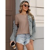 Zeagoo Womens Tshirt Short Sleeve Summer Tops Crewneck Casual Basic Tee Shirts Spring Clothes Trendy Outfit(Khaki)