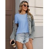 Zeagoo Womens Tshirt Short Sleeve Summer Tops Crewneck Casual Basic Tee Shirts Spring Clothes Trendy Outfit(Light Blue)