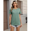 Zeagoo Womens Tshirt Short Sleeve Summer Tops Crewneck Casual Basic Tee Shirts Spring Clothes Trendy Outfit(Light Green)