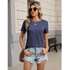 Zeagoo Womens Tshirt Short Sleeve Summer Tops Crewneck Casual Basic Tee Shirts Spring Clothes Trendy Outfit(Navy Blue)