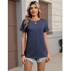 Zeagoo Womens Tshirt Short Sleeve Summer Tops Crewneck Casual Basic Tee Shirts Spring Clothes Trendy Outfit(Navy Blue)