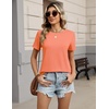 Zeagoo Womens Tshirt Short Sleeve Summer Tops Crewneck Casual Basic Tee Shirts Spring Clothes Trendy Outfit(Orange)