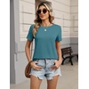 Zeagoo Womens Tshirt Short Sleeve Summer Tops Crewneck Casual Basic Tee Shirts Spring Clothes Trendy Outfit(Peacock Blue)