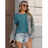 Zeagoo Womens Tshirt Short Sleeve Summer Tops Crewneck Casual Basic Tee Shirts Spring Clothes Trendy Outfit(Peacock Blue)
