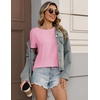 Zeagoo Womens Tshirt Short Sleeve Summer Tops Crewneck Casual Basic Tee Shirts Spring Clothes Trendy Outfit(Pink)
