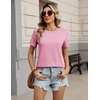 Zeagoo Womens Tshirt Short Sleeve Summer Tops Crewneck Casual Basic Tee Shirts Spring Clothes Trendy Outfit(Pink)