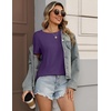 Zeagoo Womens Tshirt Short Sleeve Summer Tops Crewneck Casual Basic Tee Shirts Spring Clothes Trendy Outfit(Purple)
