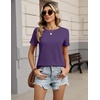 Zeagoo Womens Tshirt Short Sleeve Summer Tops Crewneck Casual Basic Tee Shirts Spring Clothes Trendy Outfit(Purple)