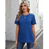 Zeagoo Womens Tshirt Short Sleeve Summer Tops Crewneck Casual Basic Tee Shirts Spring Clothes Trendy Outfit(Z Abstract Blue 319)
