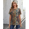 Zeagoo Womens Tshirt Short Sleeve Summer Tops Crewneck Casual Basic Tee Shirts Spring Clothes Trendy Outfit(Z Boho Multicolor 721)