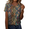 Zeagoo Womens Tshirt Short Sleeve Summer Tops Crewneck Casual Basic Tee Shirts Spring Clothes Trendy Outfit(Z Boho Multicolor 721)