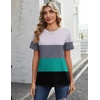 Zeagoo Womens Tshirt Short Sleeve Summer Tops Crewneck Casual Basic Tee Shirts Spring Clothes Trendy Outfit(Z Contrasting Gray Green 595)