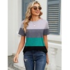 Zeagoo Womens Tshirt Short Sleeve Summer Tops Crewneck Casual Basic Tee Shirts Spring Clothes Trendy Outfit(Z Contrasting Gray Green 595)