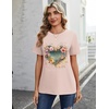 Zeagoo Womens Tshirt Short Sleeve Summer Tops Crewneck Casual Basic Tee Shirts Spring Clothes Trendy Outfit(Z Heart Beige 83)