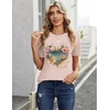 Zeagoo Womens Tshirt Short Sleeve Summer Tops Crewneck Casual Basic Tee Shirts Spring Clothes Trendy Outfit(Z Heart Beige 83)