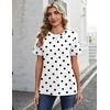 Zeagoo Womens Tshirt Short Sleeve Summer Tops Crewneck Casual Basic Tee Shirts Spring Clothes Trendy Outfit(Z Polka Dots White 592)