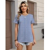 Zeagoo Womens Tshirt Short Sleeve Summer Tops Crewneck Casual Basic Tee Shirts Spring Clothes Trendy Outfit(Z Striped Blue 273)
