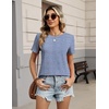 Zeagoo Womens Tshirt Short Sleeve Summer Tops Crewneck Casual Basic Tee Shirts Spring Clothes Trendy Outfit(Z Striped Blue 273)