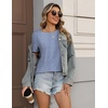 Zeagoo Womens Tshirt Short Sleeve Summer Tops Crewneck Casual Basic Tee Shirts Spring Clothes Trendy Outfit(Z Striped Blue 273)