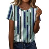 Zeagoo Womens Tshirt Short Sleeve Summer Tops Crewneck Casual Basic Tee Shirts Spring Clothes Trendy Outfit(Z Striped Green 530)