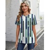 Zeagoo Womens Tshirt Short Sleeve Summer Tops Crewneck Casual Basic Tee Shirts Spring Clothes Trendy Outfit(Z Striped Green 530)