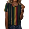 Zeagoo Womens Tshirt Short Sleeve Summer Tops Crewneck Casual Basic Tee Shirts Spring Clothes Trendy Outfit(Z Striped Multicolor 275)