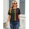 Zeagoo Womens Tshirt Short Sleeve Summer Tops Crewneck Casual Basic Tee Shirts Spring Clothes Trendy Outfit(Z Striped Multicolor 275)