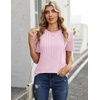 Zeagoo Womens Tshirt Short Sleeve Summer Tops Crewneck Casual Basic Tee Shirts Spring Clothes Trendy Outfit(Z Striped Pink 300)