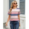 Zeagoo Womens Tshirt Short Sleeve Summer Tops Crewneck Casual Basic Tee Shirts Spring Clothes Trendy Outfit(Z Striped Pink 669)