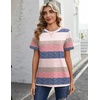 Zeagoo Womens Tshirt Short Sleeve Summer Tops Crewneck Casual Basic Tee Shirts Spring Clothes Trendy Outfit(Z Striped Pink 669)