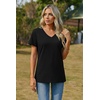 Zeagoo Womens V-Neck Tops Summer Casual Short Sleeve Tshirts S-3XL(A-black)