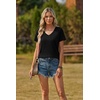 Zeagoo Womens V-Neck Tops Summer Casual Short Sleeve Tshirts S-3XL(A-black)