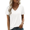 Zeagoo Womens V-Neck Tops Summer Casual Short Sleeve Tshirts S-3XL(A-white)