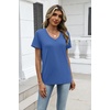 Zeagoo Womens V-Neck Tops Summer Casual Short Sleeve Tshirts S-3XL(Z-blue)