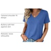 Zeagoo Womens V-Neck Tops Summer Casual Short Sleeve Tshirts S-3XL(Z-blue)
