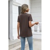 Zeagoo Womens V-Neck Tops Summer Casual Short Sleeve Tshirts S-3XL(Z-brown)
