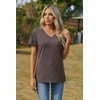 Zeagoo Womens V-Neck Tops Summer Casual Short Sleeve Tshirts S-3XL(Z-brown)