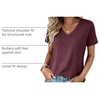 Zeagoo Womens V-Neck Tops Summer Casual Short Sleeve Tshirts S-3XL(Z-dark Red)