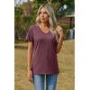 Zeagoo Womens V-Neck Tops Summer Casual Short Sleeve Tshirts S-3XL(Z-dark Red)