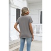 Zeagoo Womens V-Neck Tops Summer Casual Short Sleeve Tshirts S-3XL(Z-gray)
